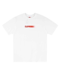 Мужская бело-красная футболка с круглым вырезом с принтом от Supreme