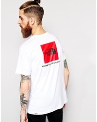 Мужская бело-красная футболка с круглым вырезом с принтом от The North Face