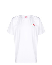 Мужская бело-красная футболка с круглым вырезом с принтом от Used Future