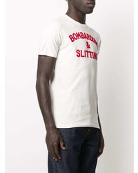 Мужская бело-красная футболка с круглым вырезом с принтом от MC2 Saint Barth