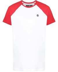 Мужская бело-красная футболка с круглым вырезом от Hydrogen