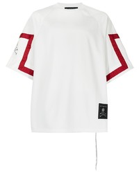 Мужская бело-красная футболка с круглым вырезом от Mastermind World