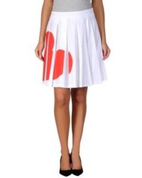 Бело-красная юбка с принтом