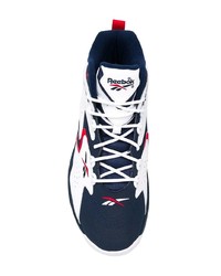 Мужские бело-красно-синие высокие кеды от Reebok