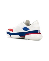 Мужские бело-красно-синие кроссовки от Prada