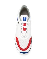 Мужские бело-красно-синие кроссовки от Prada