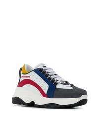Мужские бело-красно-синие кроссовки от DSQUARED2
