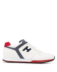 Мужские бело-красно-синие кроссовки от Hogan