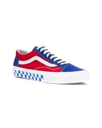 Мужские бело-красно-синие низкие кеды от Vans