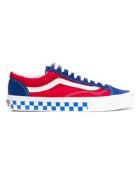 Мужские бело-красно-синие низкие кеды от Vans