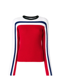 Женский бело-красно-синий свитер с круглым вырезом от RED Valentino
