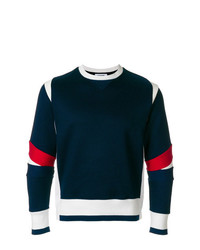 Мужской бело-красно-синий свитер с круглым вырезом от Thom Browne