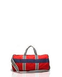 Бело-красно-синяя дорожная сумка из плотной ткани