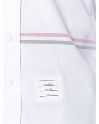 Мужская бело-красно-синяя рубашка с длинным рукавом в шотландскую клетку от Thom Browne
