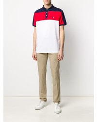 Мужская бело-красно-синяя футболка-поло от Polo Ralph Lauren
