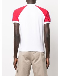 Мужская бело-красно-синяя футболка-поло от DSQUARED2