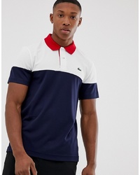 Мужская бело-красно-синяя футболка-поло от Lacoste Sport