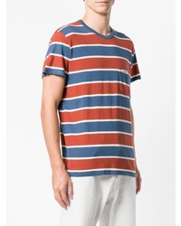 Мужская бело-красно-синяя футболка с круглым вырезом в горизонтальную полоску от Levi's Vintage Clothing