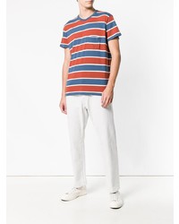 Мужская бело-красно-синяя футболка с круглым вырезом в горизонтальную полоску от Levi's Vintage Clothing