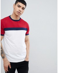 Мужская бело-красно-синяя футболка с круглым вырезом от Another Influence
