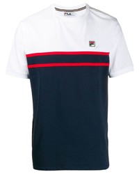 Мужская бело-красно-синяя футболка с круглым вырезом от Fila