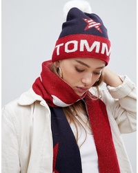 Женская бело-красно-синяя шапка от Tommy Jeans