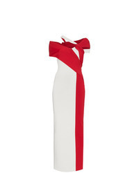 Бело-красное вечернее платье