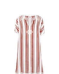 Бело-красное пляжное платье