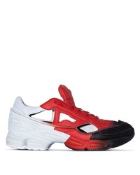 Мужские бело-красные кожаные кроссовки от Adidas By Raf Simons