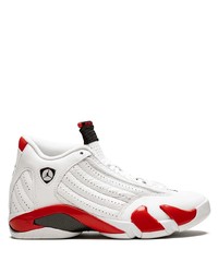 Мужские бело-красные кожаные кроссовки от Jordan