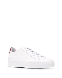 Мужские бело-красные кожаные низкие кеды от Common Projects