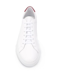 Мужские бело-красные кожаные низкие кеды от Common Projects