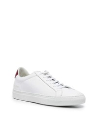 Мужские бело-красные кожаные низкие кеды от Common Projects