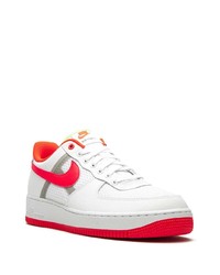 Мужские бело-красные кожаные низкие кеды от Nike