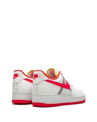 Мужские бело-красные кожаные низкие кеды от Nike