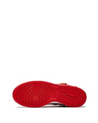 Мужские бело-красные кожаные низкие кеды от Nike X Off-White