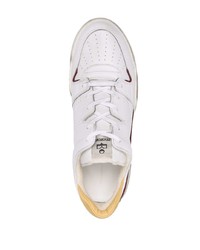 Мужские бело-красные кожаные низкие кеды от Isabel Marant