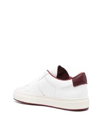 Мужские бело-красные кожаные низкие кеды от Common Projects