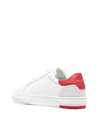 Мужские бело-красные кожаные низкие кеды от Axel Arigato