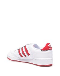 Мужские бело-красные кожаные низкие кеды от adidas