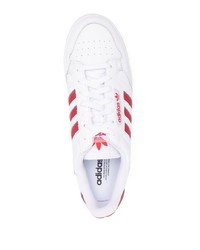 Мужские бело-красные кожаные низкие кеды от adidas