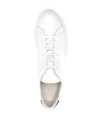 Мужские бело-красные кожаные низкие кеды от Common Projects