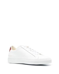 Мужские бело-красные кожаные низкие кеды от Common Projects