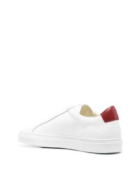 Мужские бело-красные кожаные низкие кеды от Common Projects