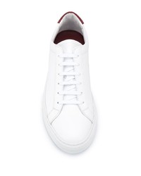Мужские бело-красные кожаные низкие кеды от Common Projects