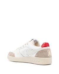 Мужские бело-красные кожаные низкие кеды от Enterprise Japan