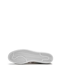 Мужские бело-красные кожаные низкие кеды от adidas