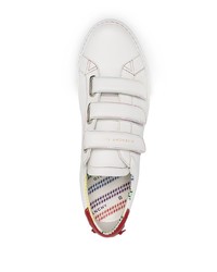 Мужские бело-красные кожаные низкие кеды от Givenchy