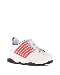 Мужские бело-красные кроссовки от DSQUARED2