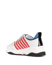 Мужские бело-красные кроссовки от DSQUARED2